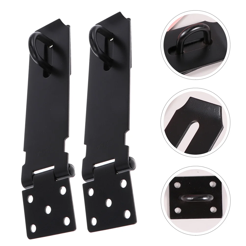 2 Pcs Thicken Door Lock Locks Latch Stainless Steel Shed Padlock Staple Safety Buckle