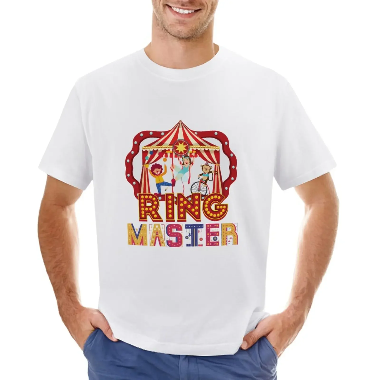 

Circus Ringmaster T-Shirt summer tops Aesthetic clothing plus size tops plain white t shirts men