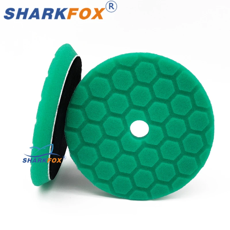 Sharkfox-Juego de almohadillas de pulido para coche, producto profesional de 5 pulgadas, esponja para coche, almohadilla de encerado