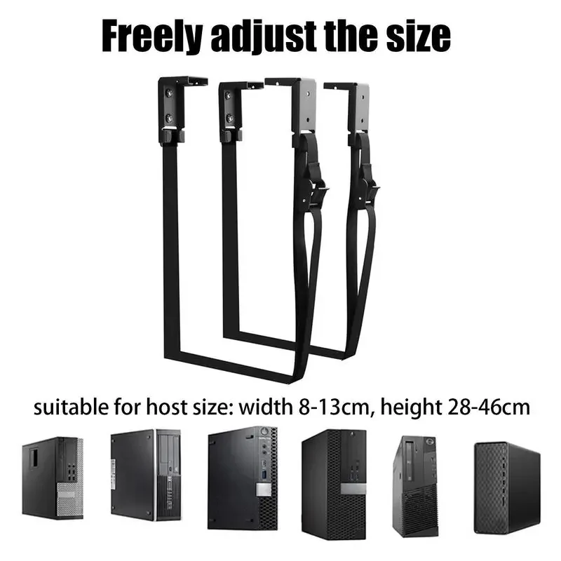 Imagem -05 - Computador Mainframe Hanger Universal pc Case Holder Under Desk Wall Side Cpu Stand Host Box Bracket Acessórios Ajustável