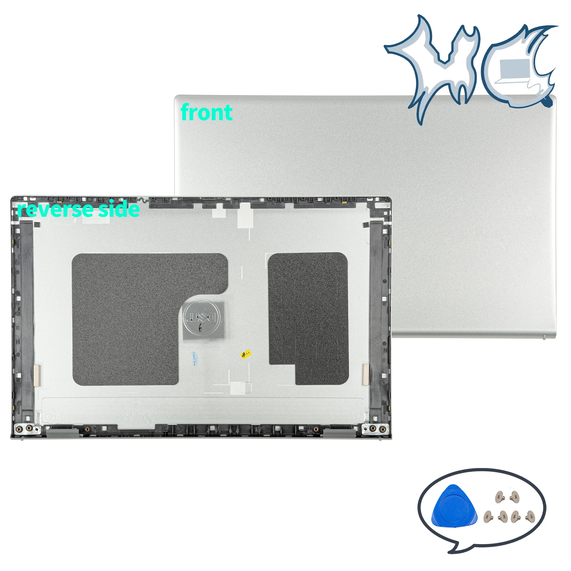 Laptop Parts For Dell Inspiron 15 Plus 7510 LCD Back Cover Bezel Palmrest Bottom Hinges Notebook Case Repair 007DY0 Silver