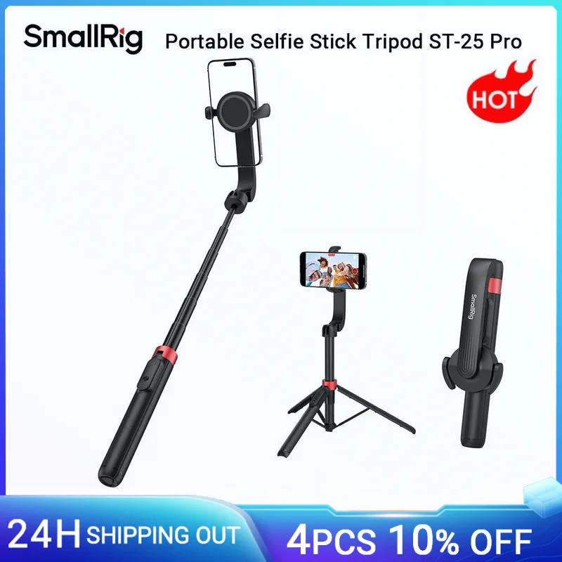 

SmallRig Magnetic Phone Tripod Stand w Remote, Portable Selfie Stick Tripod ST-25 Pro, for Magsafe for iPhone 12/13/14/15 -4731