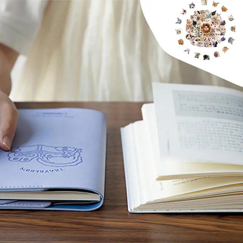 Pak stiker kucing lucu tahan air stiker kucing realistis dan beruntung untuk Laptop sepeda ponsel Skateboard hadiah untuk anak-anak