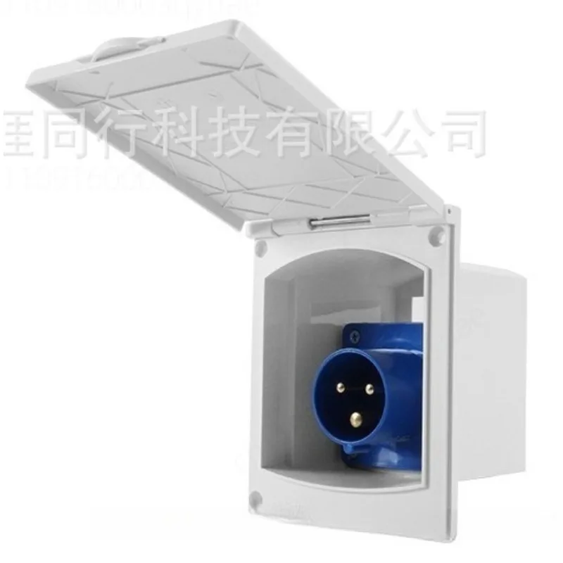 16A 3 Core RV External Power Supply Female Plug Inlet Waterproof Power Box Socket Receptacle Interface for Camper Van Boat
