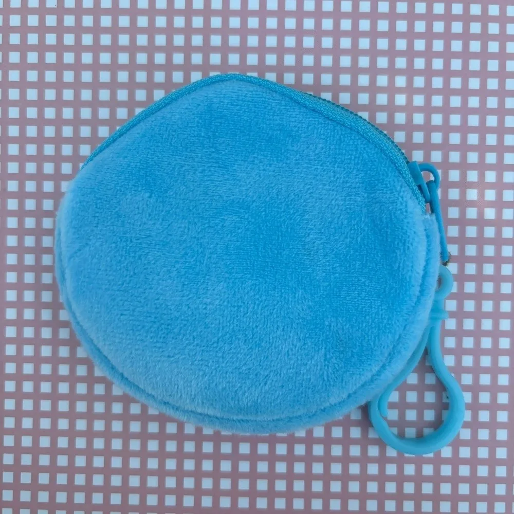 Fashion Solid Color Coin Purse Round Shape ID Card Bag Kawaii Style Cute Keychain Wallet Commute