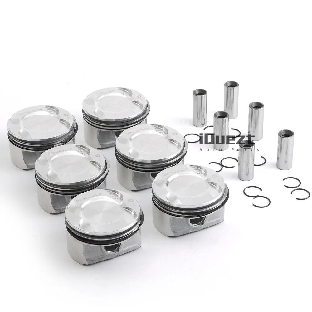 6x Pistons Rings Set Mahle 9.3:1 for BMW E87 E90 E92 E60 130i 330i 530i N52B30BF 11257564335