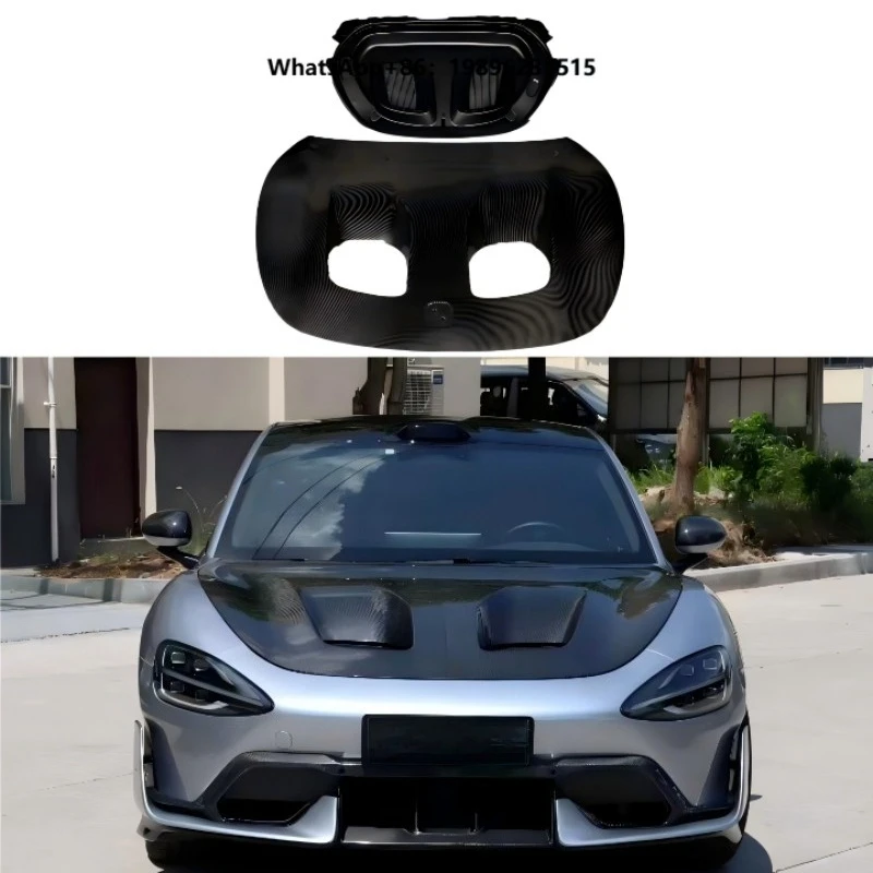 New Compatible for SU7 Modified Ultra Edition Dry Carbon Fiber Hood Kit Includes Screws (Injection-molded PP Luggage Cover)