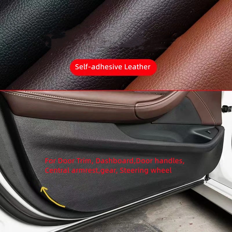 

Self-adhesive Leather Fabric Car Interior Upholstery Door Trim Dashboard Celling Central Armrest Repair 19.6 * 47.2 Inch