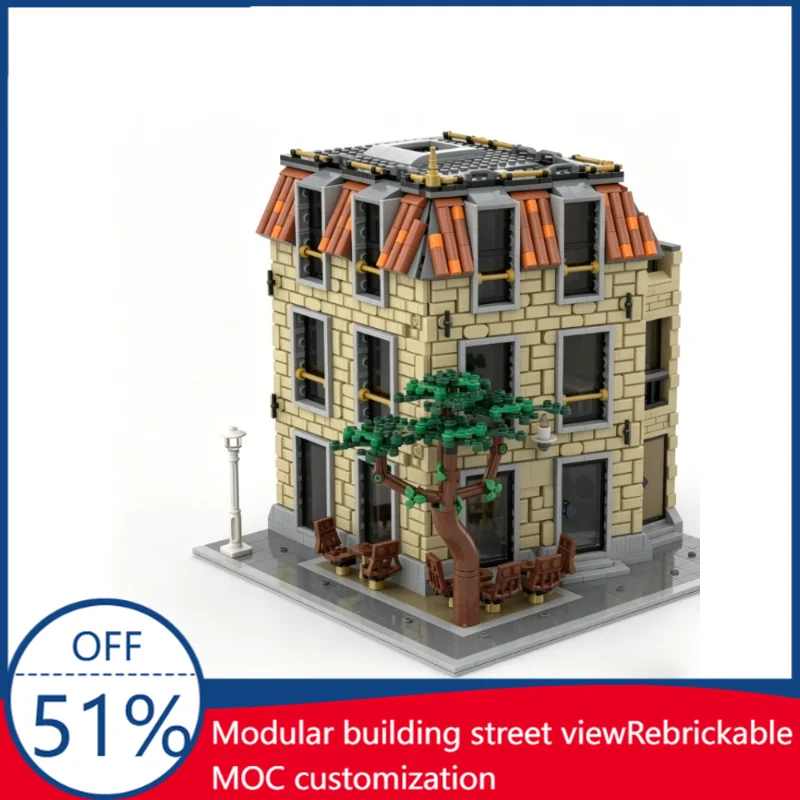 

NEW 3103PCS Modern Oldtown Corner Modular Building with Cafe Yoga Studio Apartment Blocks Model Educational Toy Halloween Gifts