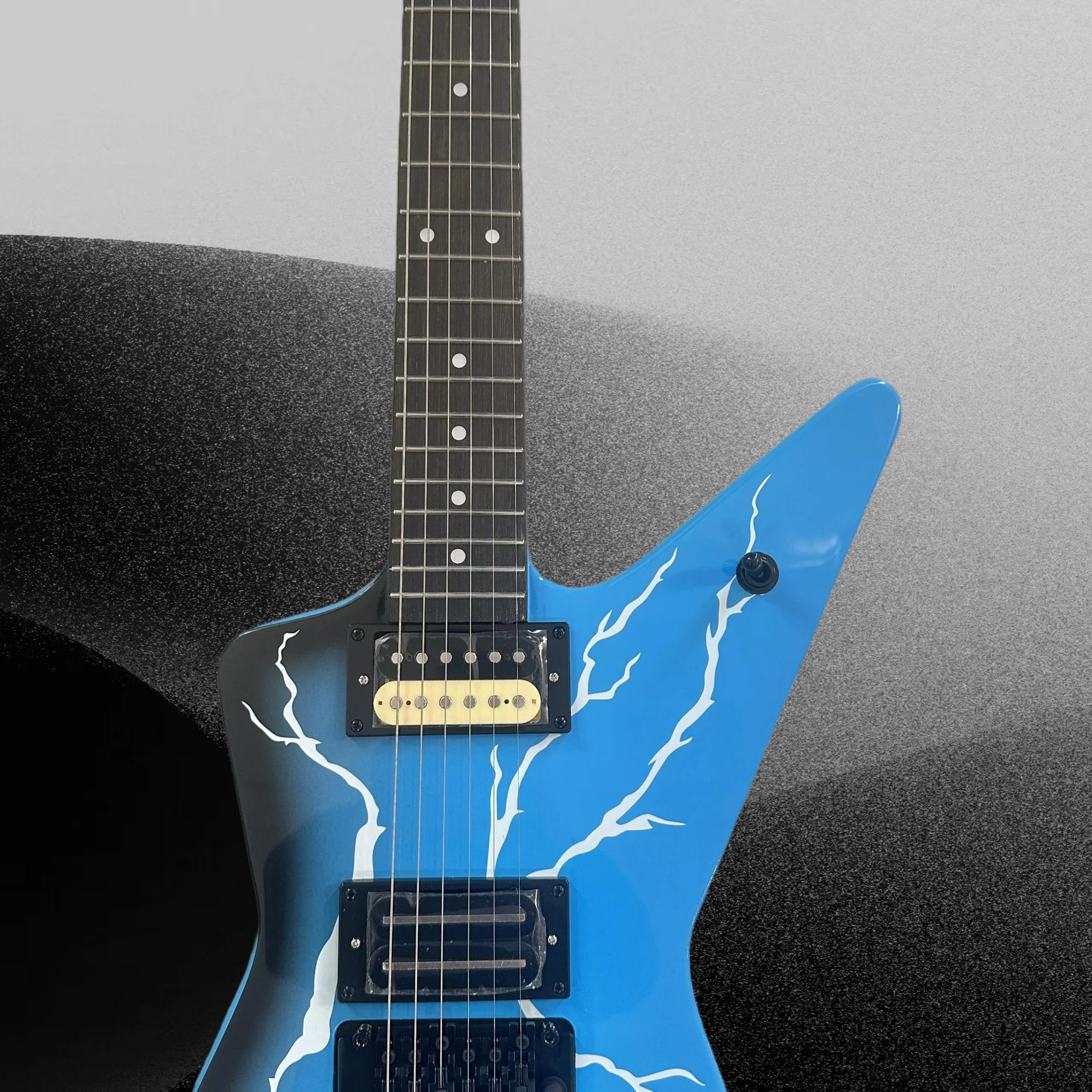 2026 hot 2026 Hot Selling Blue 6-string  guitar, with lightning graphic, made of  guitars, professional stage performance guitar