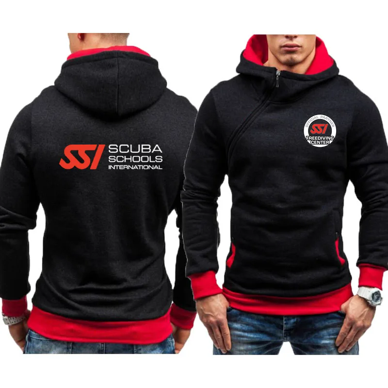 

New Scuba Diving Dive SSI Men's New Long Sleeves hoodie Sweatshirts loose Pullover top Hoodie Zip Casual Hooded Sweat Tops