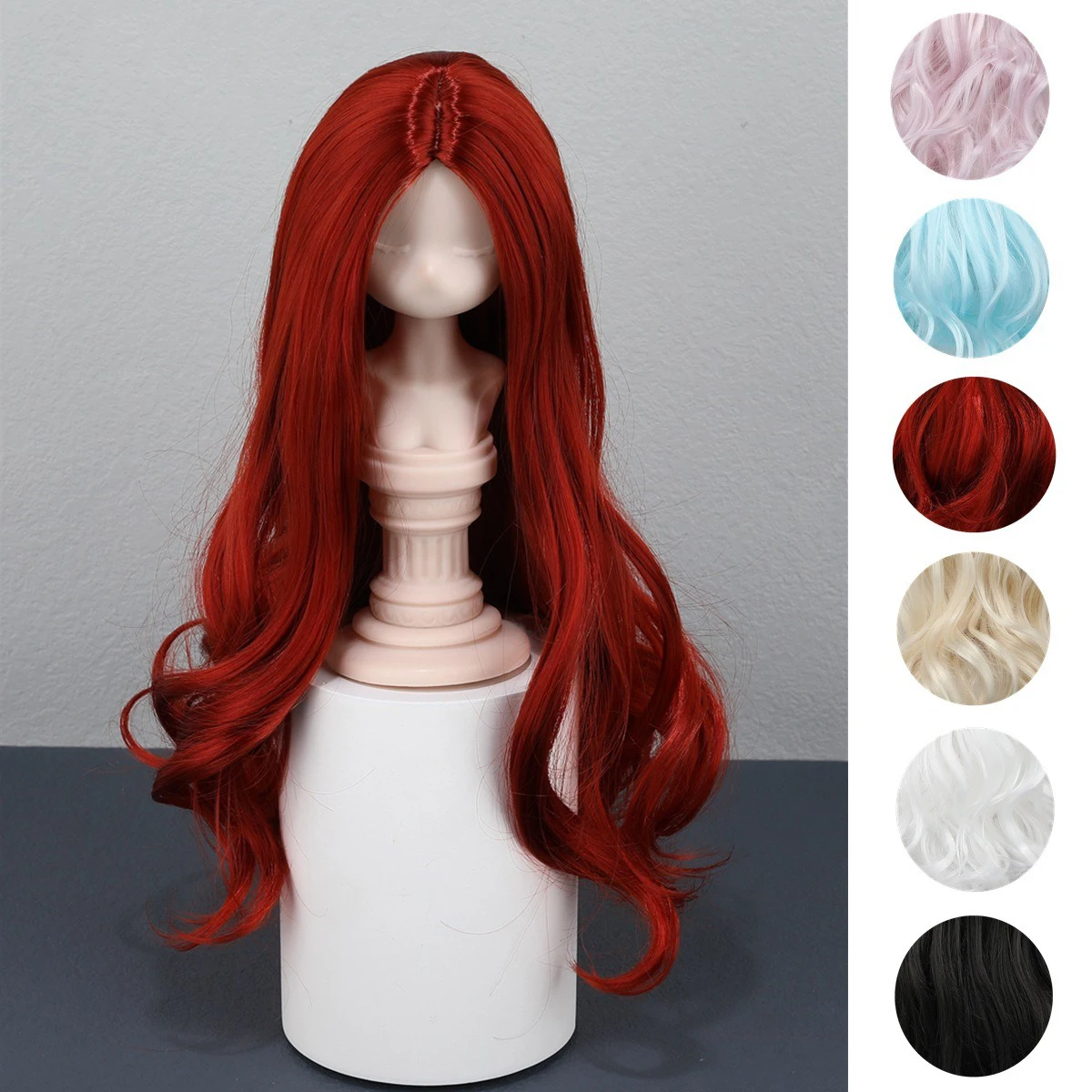 

Yutotue Dolls Wigs Long Wavy Hair Wig for 1/3 1/4 1/6 BJD Doll Fashion Doll Replace DIY Toy 7 Colors