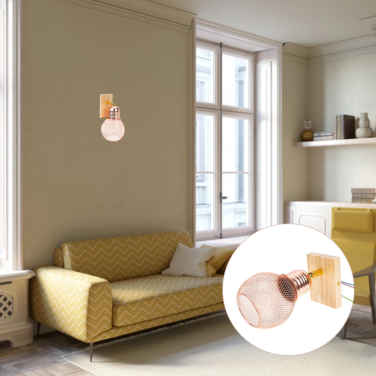 

Solid Wood Wall Lamp Decorative Bedroom Corridor Light Creative Bedside Ornament Simple Elegant Style Cozy Home Hotel Lighting
