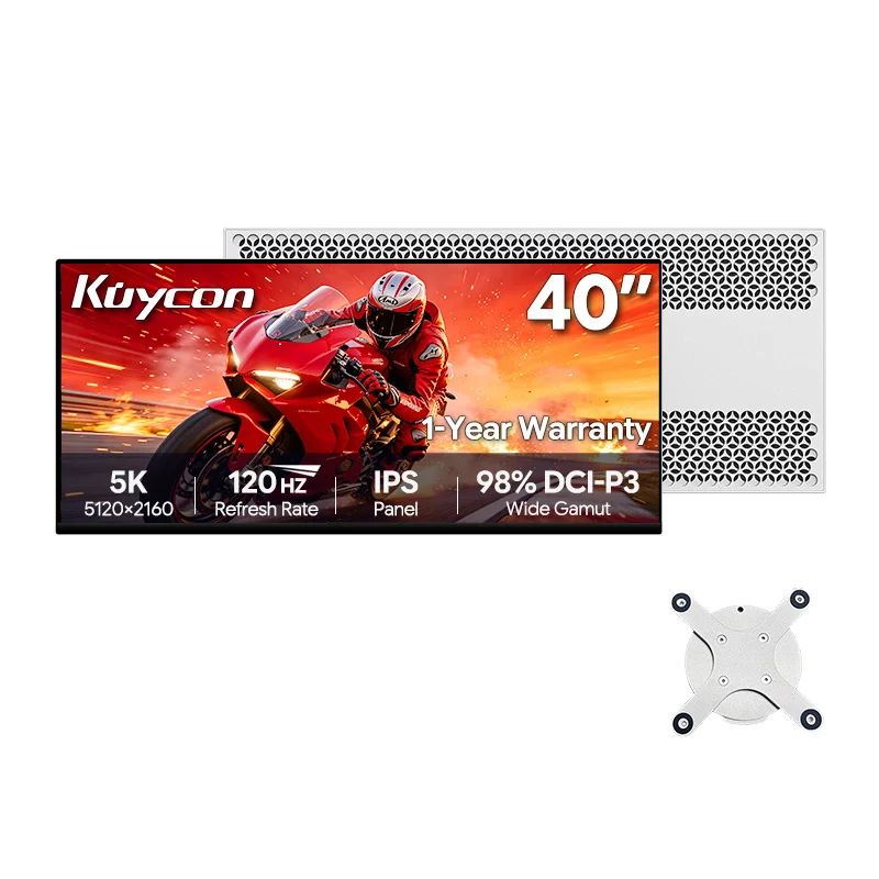 [40 Inch 5K Monitor] Kuycon P40K Matte 21:9 Ultrawide Monitor 5120X2160 120Hz IPS Display 10Bit 1.07B Colors 99% sRGB 98% DCI-P3 400Nit HDR 100W USB-C Compatible CNC Aluminum Anti-Glare Low Blue Light Desktop Designer Screen (Honeycomb without Stand)