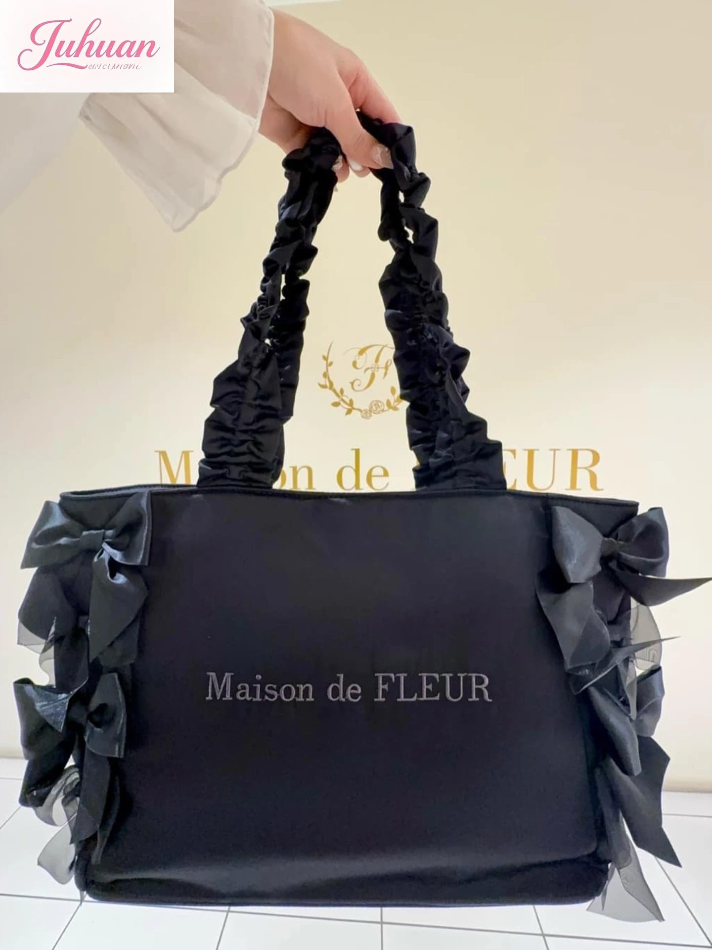 Japońska lolita słodka urocza kokarda plisowana rączka torba na ramię listonoszka dziewczęca codzienna torba na dojazdy do pracy duża pojemność torba na zakupy torebka damska