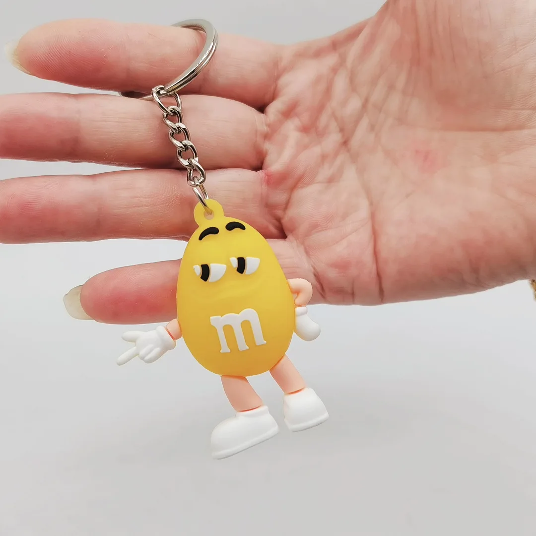 Cartoon Chocolate Bean Keychain Resin Doll Couple Key Chain Men\'s and Women\'s Jewelry Bag Pendant Children Lovely Keychain