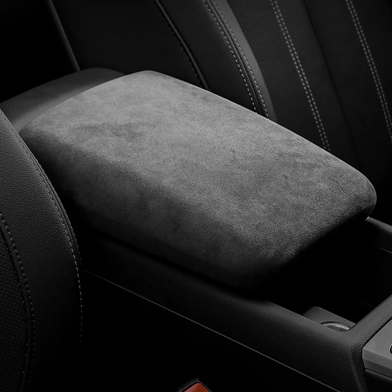 Suede Leather Overlay Car Interior Accessories Armrest Cover Protector Trim For Audi A4L A5 S4 S5 B9 2017-2025