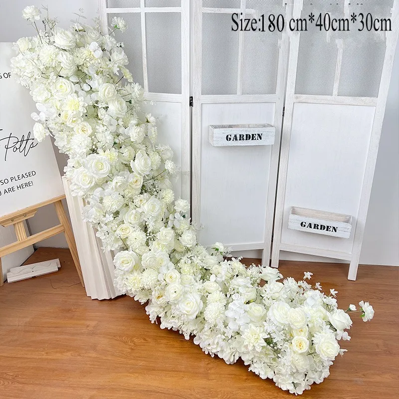 Artificial Rose Hydrangea Flower Wedding Props Photo Background Decoration Flower Wall Backdrop Garland Home Party Decor