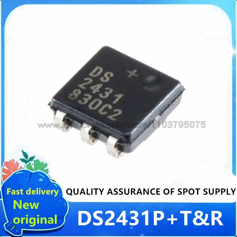 10pcs/lot DS2431P+T&R TSOC6 DS 2431 P+T&R IC EEPROM 1KBIT 1WIRE 6TSOC DS2431P+ DS+2431 DS2431PTR DS2431 100% New Original in Sto