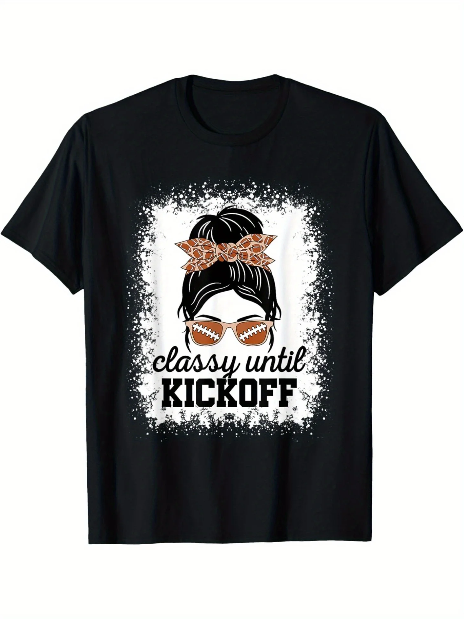 Classy Until Kickoff American Football Lover Game Day T-Shirt, Men's Women's T-shirt, Trendy Funny Cotton T-shirt, Big And Tall