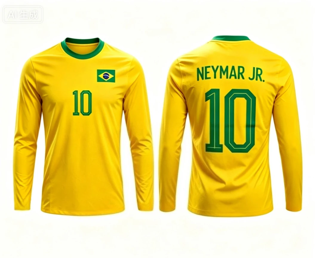 2026 Brazilian Football Fan T-shirt 3D Printed Long-sleeved T-shirt Sports Shirt Casual Top Men's T-shirt Neutral Style T-shirt