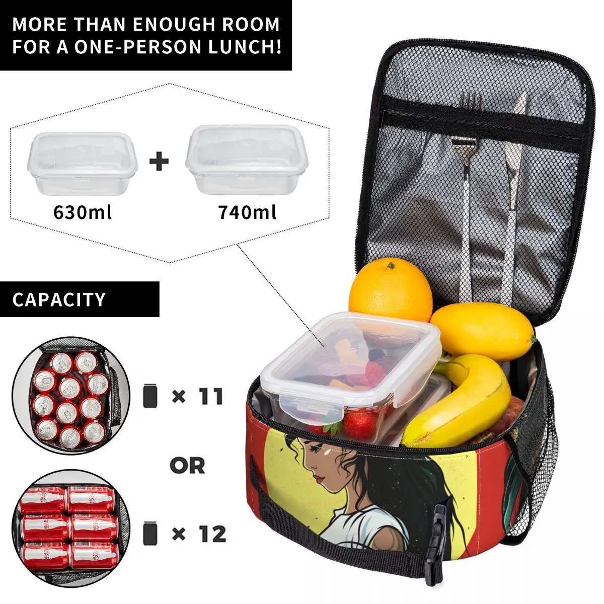 Music Singer Star A-Amy W-Winehouse Lunch Bag Leisure Lunch Box Picnic Portable Insulated Cooler Bag Oxford Tote Handbags