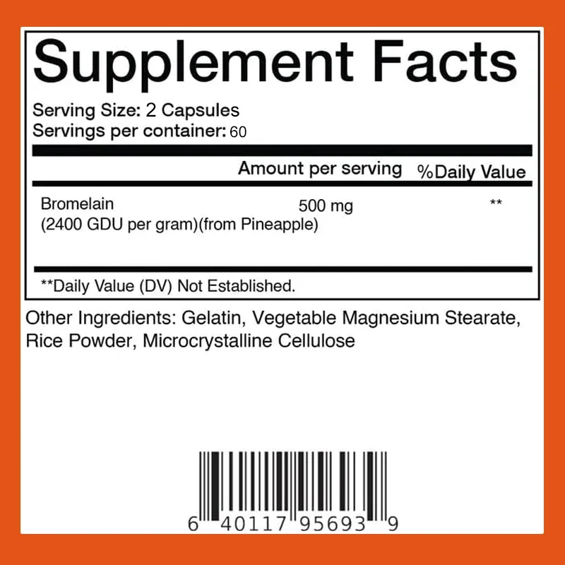 Bromelain Pineapple Extract Capsules - Natural Proteolytic Enzyme, Supports Digestion, Joint Health, Nutrient Absorption