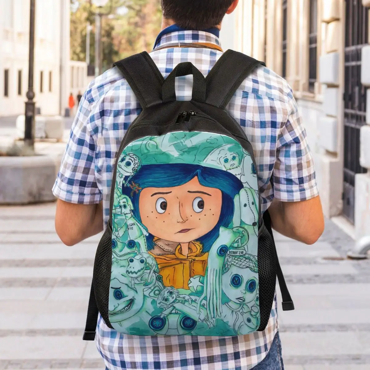 Horror Halloween Movie Coraline Backpack for Men Women Waterproof College School Bag Print Bookbag