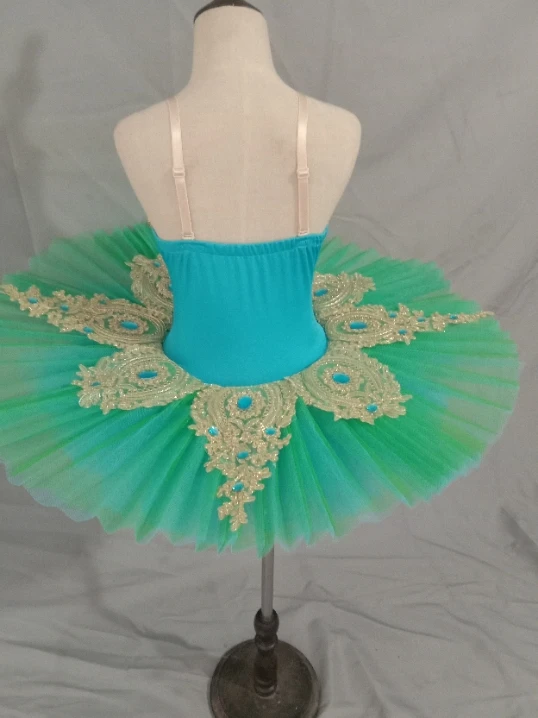 Vestido de fiesta de Ballet profesional para niña, traje de baile de Ballet de princesa panqueque azul y rosa