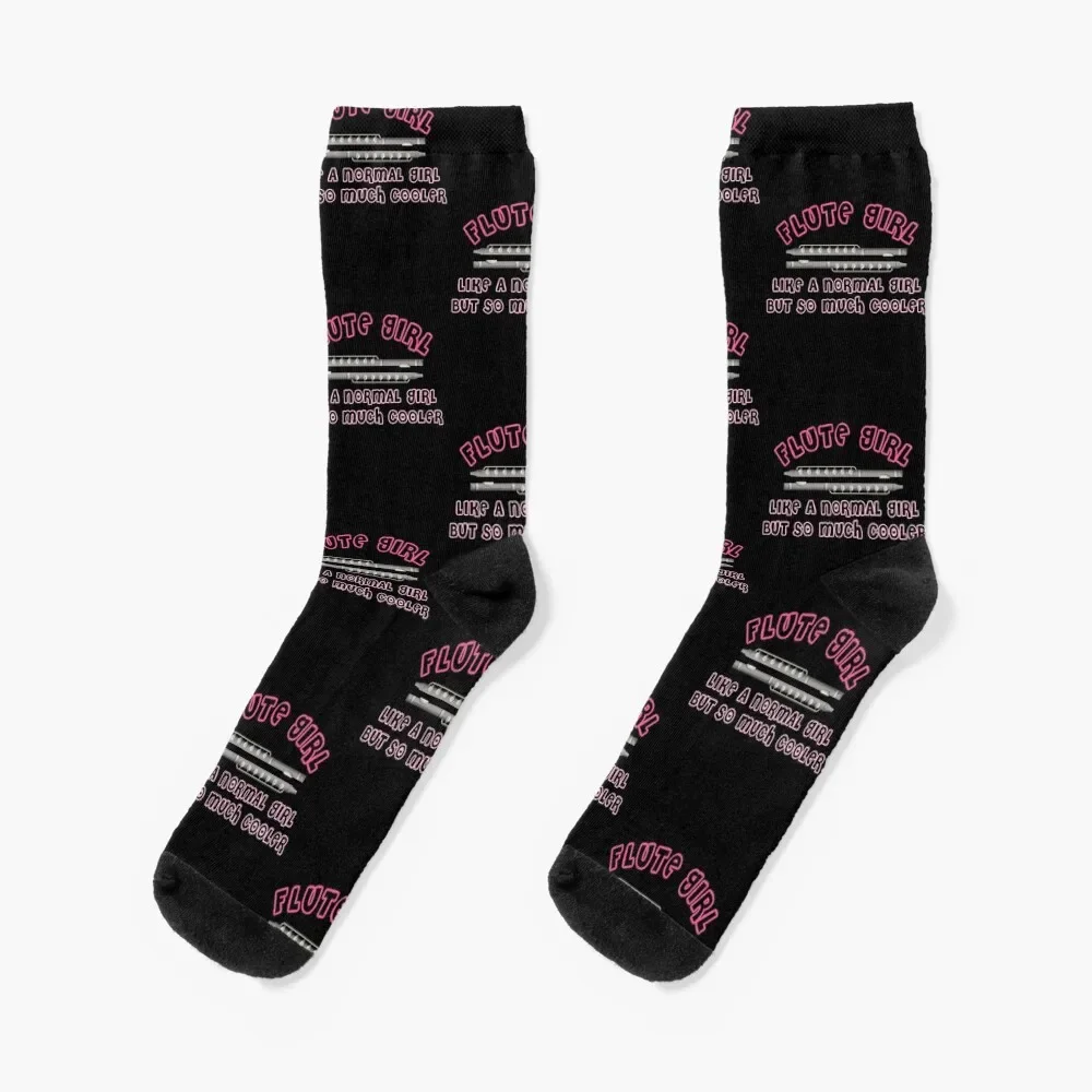 Flute Girl, Like A Normal Girl But So Much Cooler Flutist Socks Run winter thermal happy fashionable Men's Socks Luxury Women's