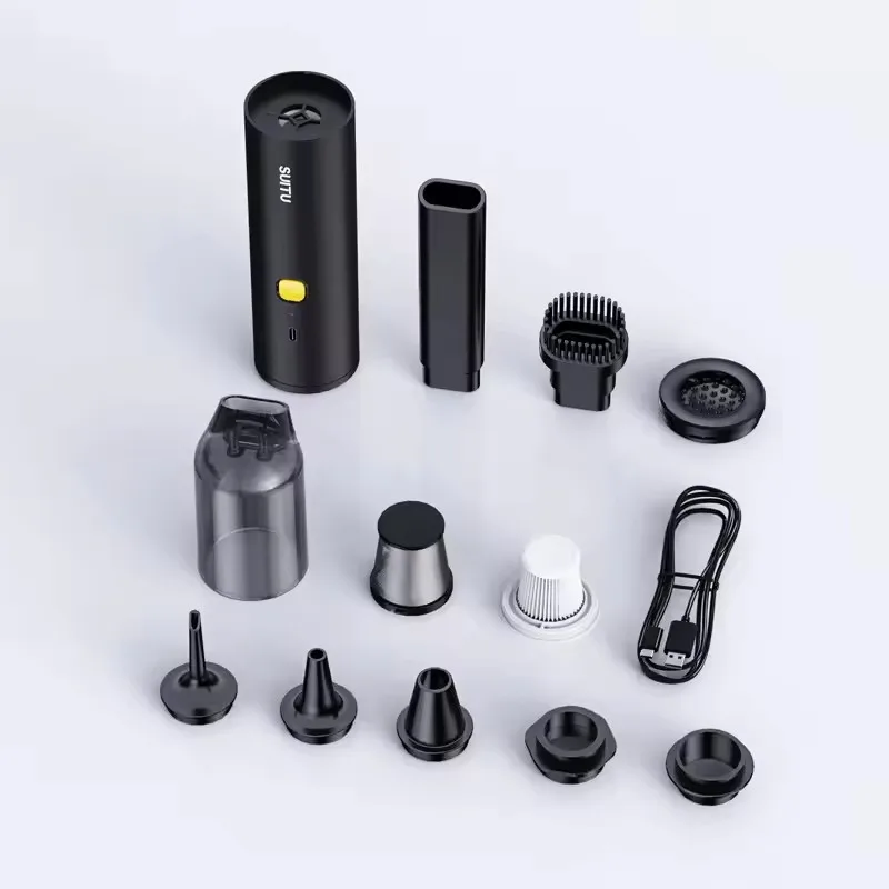 مكنسة كهربائية للسيارة من زاي شياو، لاسلكية محمولة، قابلة للإزالة، شحن USB، طاقة عالية مناسبة مع منفاخ غبار خفيف