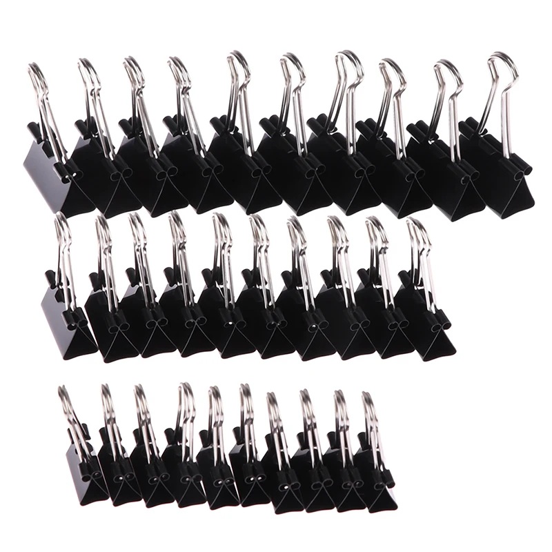 

10 pcs Black Metal Binder Clips Notes Letter Paper Clip Binding Securing clip