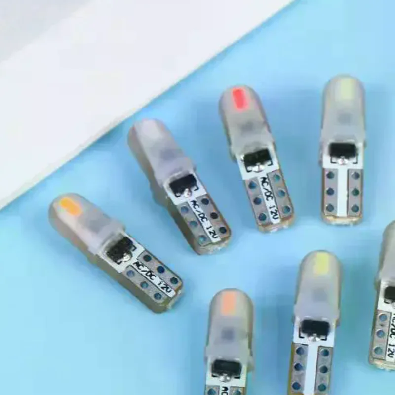 

10pcs T5 LED Bulb 3014 2SMD Super Bright Car Interior Dashboard Instrument Lamp Silicone Auto Side Wedge Light