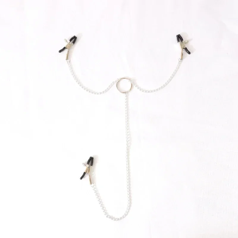 ステンレス鋼メタルチェーン乳首クリップ乳房クリップセックススレイブ乳首クランプセックストイバタフライスタイルカップル向け