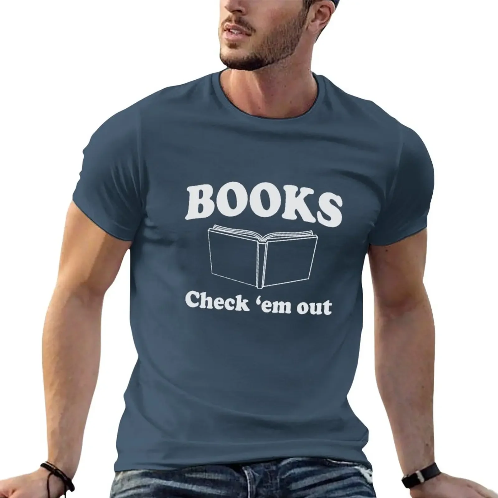 Books. Check'Em Out T-Shirt oversized plus size tops boys whites t shirts men