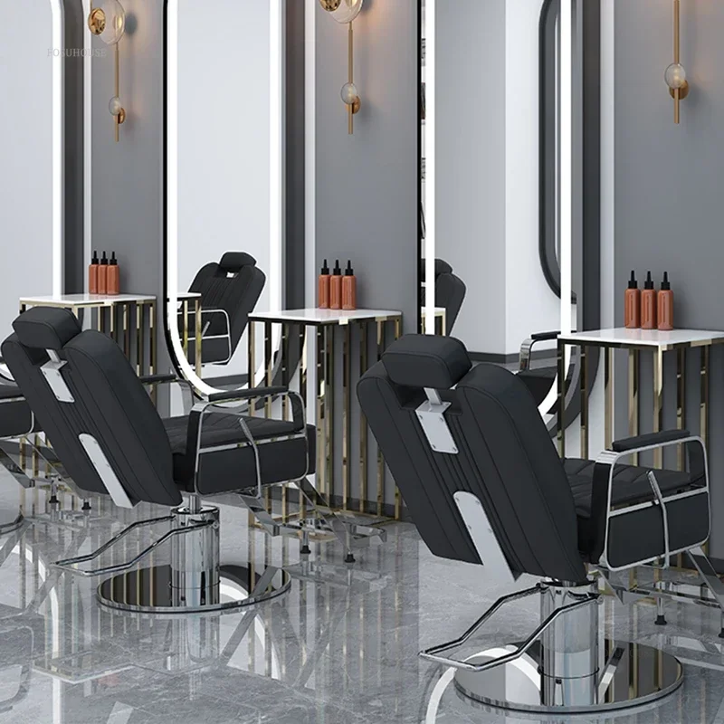 # Electroplating Barber Chairs Can Be Tilted Down for Hair Salons Special Hairdressing Chair Rotating Perming Salon Chair C