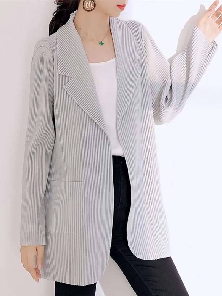 Casual Elegant Women's Suit Three Houses Style Summer Fashion Versatile Pleated High-End Feeling Commute Wind Loose Fit Long ...