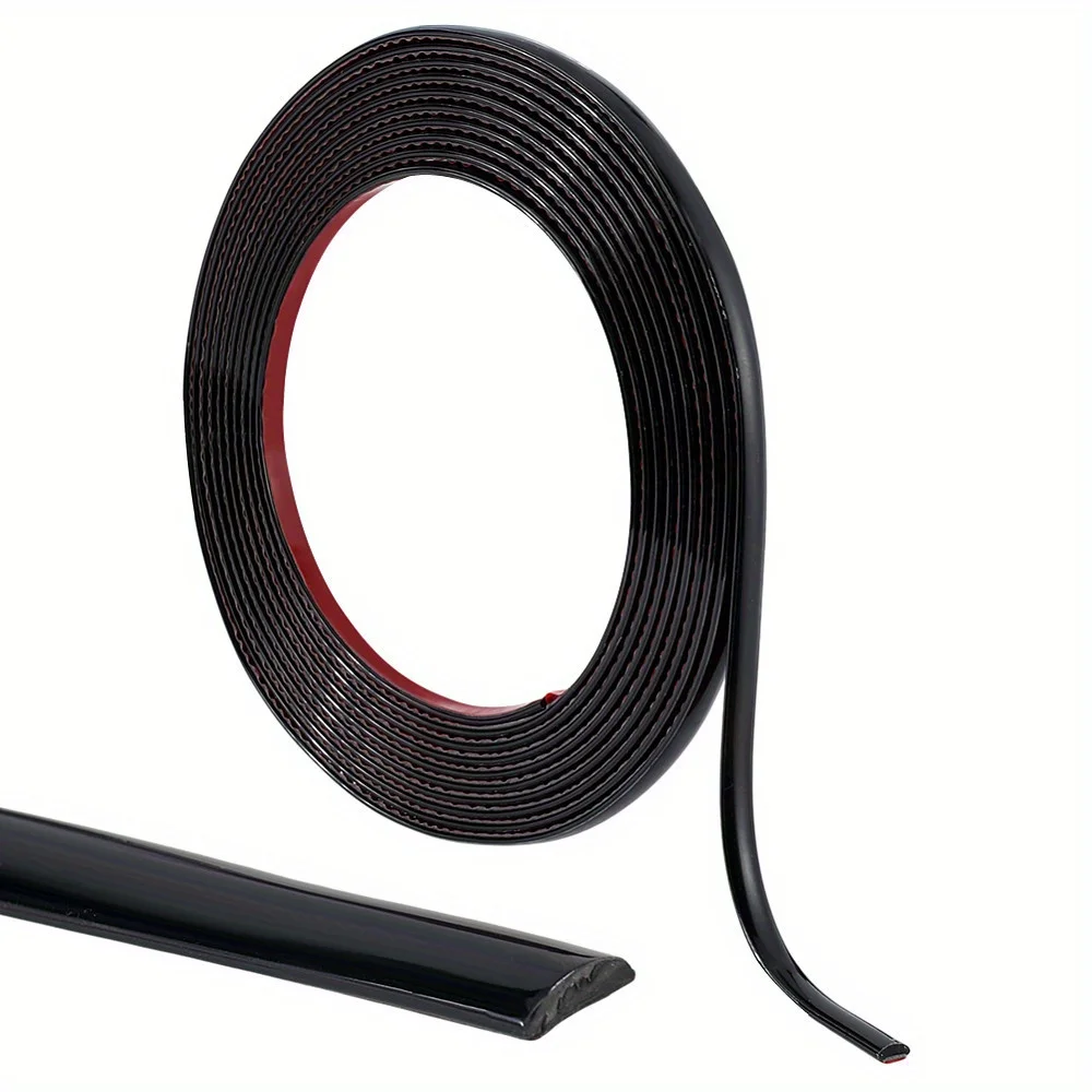 

1 рулон, 5 м x 1 см, украшение для салона автомобиля из ПВХ — подходит для большинства автомобилей, черный, прочный и простой в установке