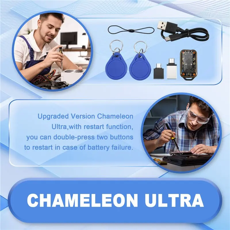 Chameleon Ultra Upgrade Smart Card Emulator+2XCUID Keychain RFID Smart Chip Reader 125K 13.56Mhz Card Decode Duplicator-Y41A