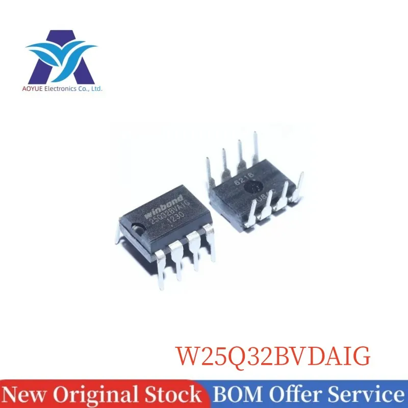 New Original IN Stock W25Q32BVDAIG W25Q32BVDAIP P/N: 25Q32BVAIG 25Q32BVAIP PDIP-8 300mil  3V NOR Flash Serial MEMORY Chips