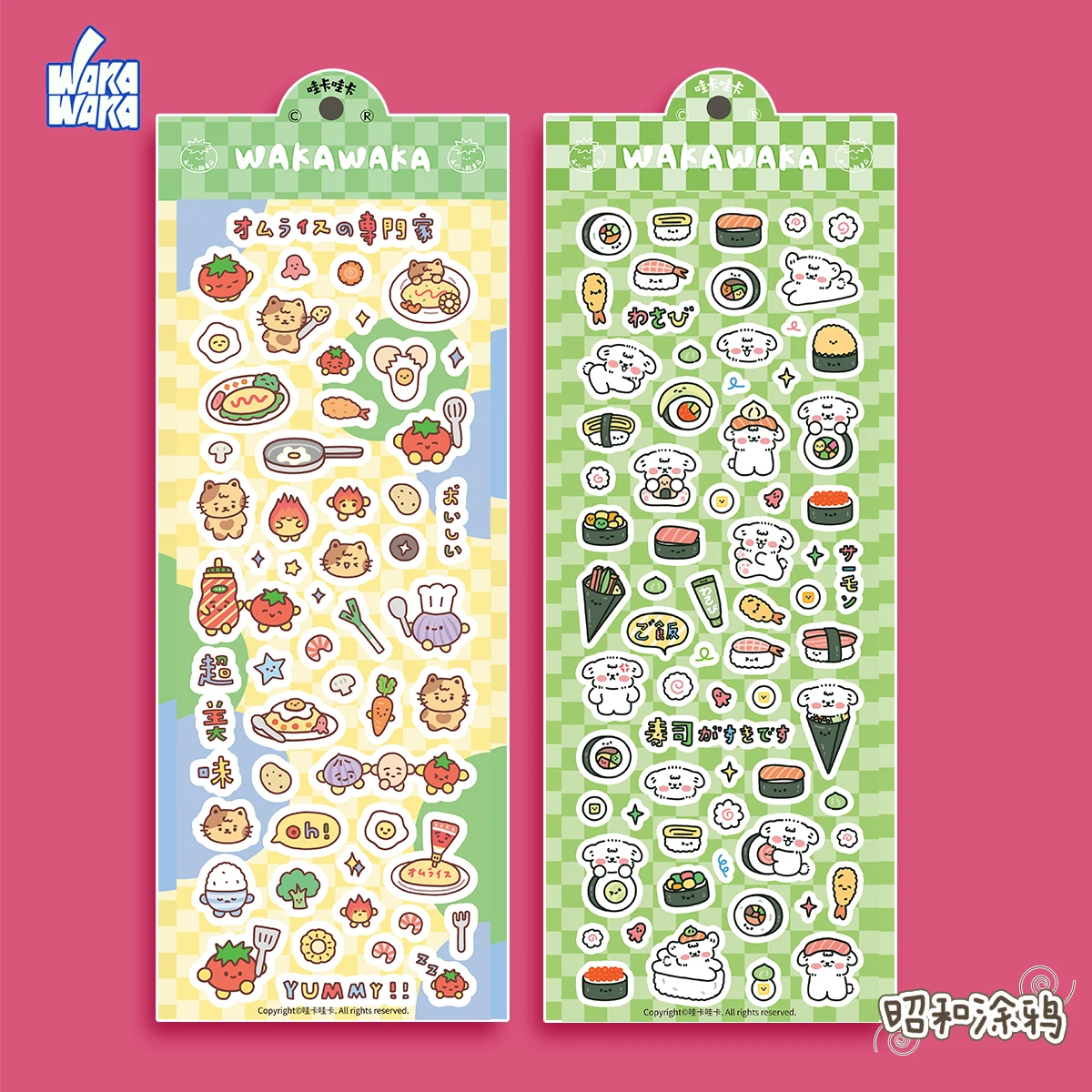 WAKAWAKA Kawaii Stickers Showa Graffiti Scrapbooking Deco Sticker Diy Arts Crafts Album Cute Animal Stationery Sticker