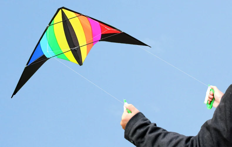 NEW Arrive 48 Inch Rainbow Professional Dual Line Stunt Kite With Handle And Line Good Flying Factory Outlet