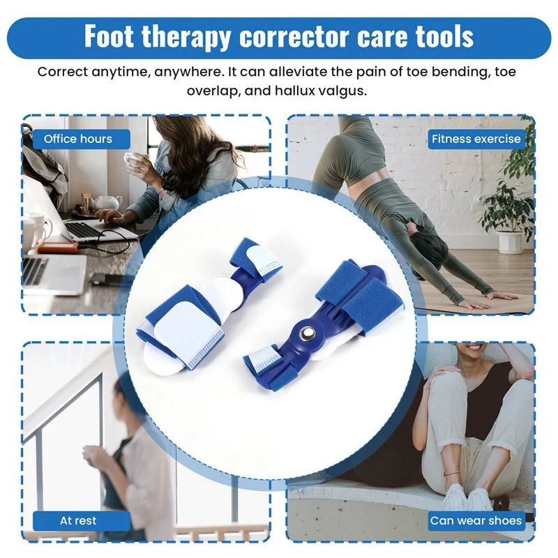 2Pcs Big Toe Separator Hallux Valgus Orthopedic Bone Finger Pedicure Corrector Splint Correction Bunion Thumb Foot Care Tool