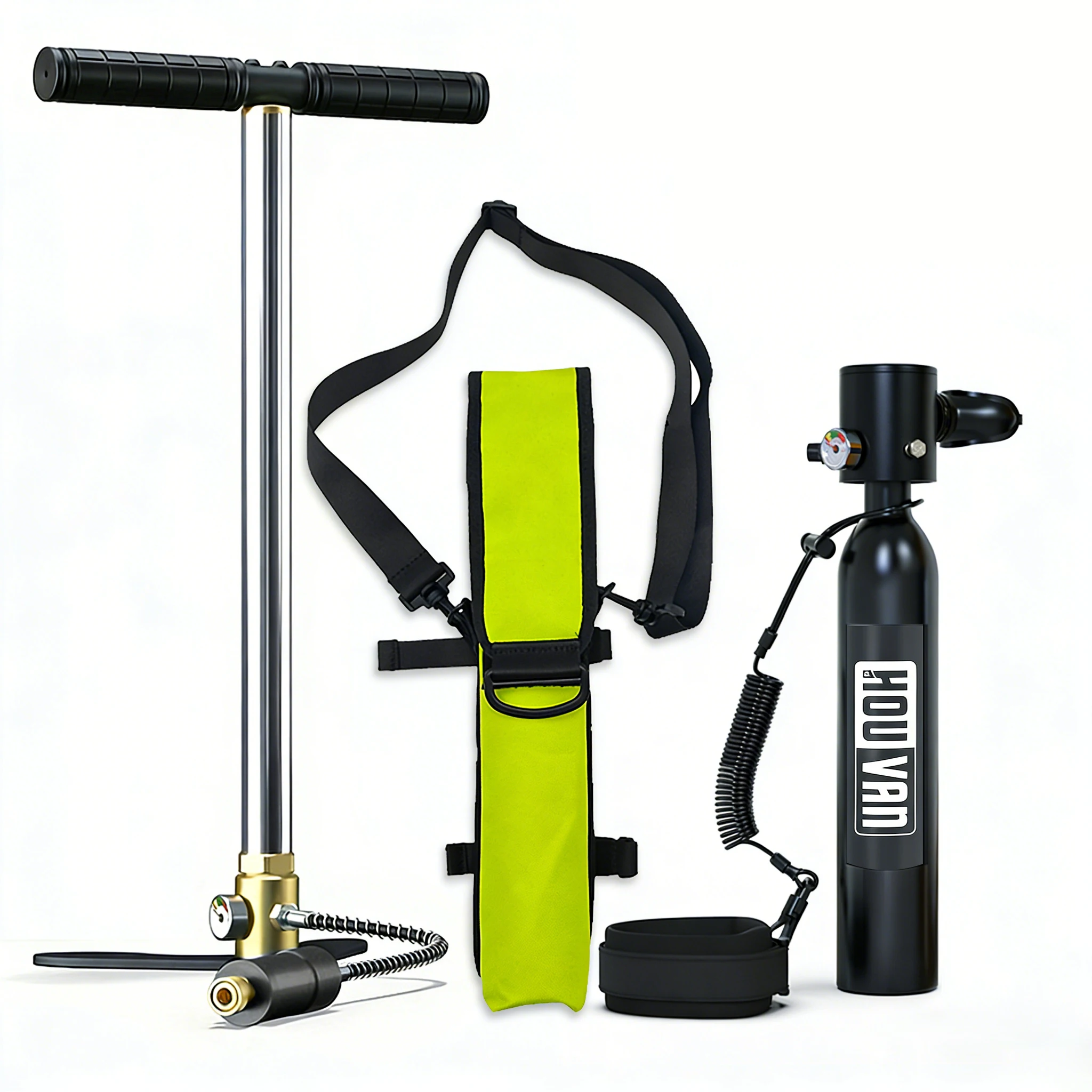 

Мини-баллон для дайвинга HOUVAN 0.5L с ручным насосом, портативный кислородный баллон для снорклинга и дайвинга, время работы 5-10 минут, снаряжение для путешествий.