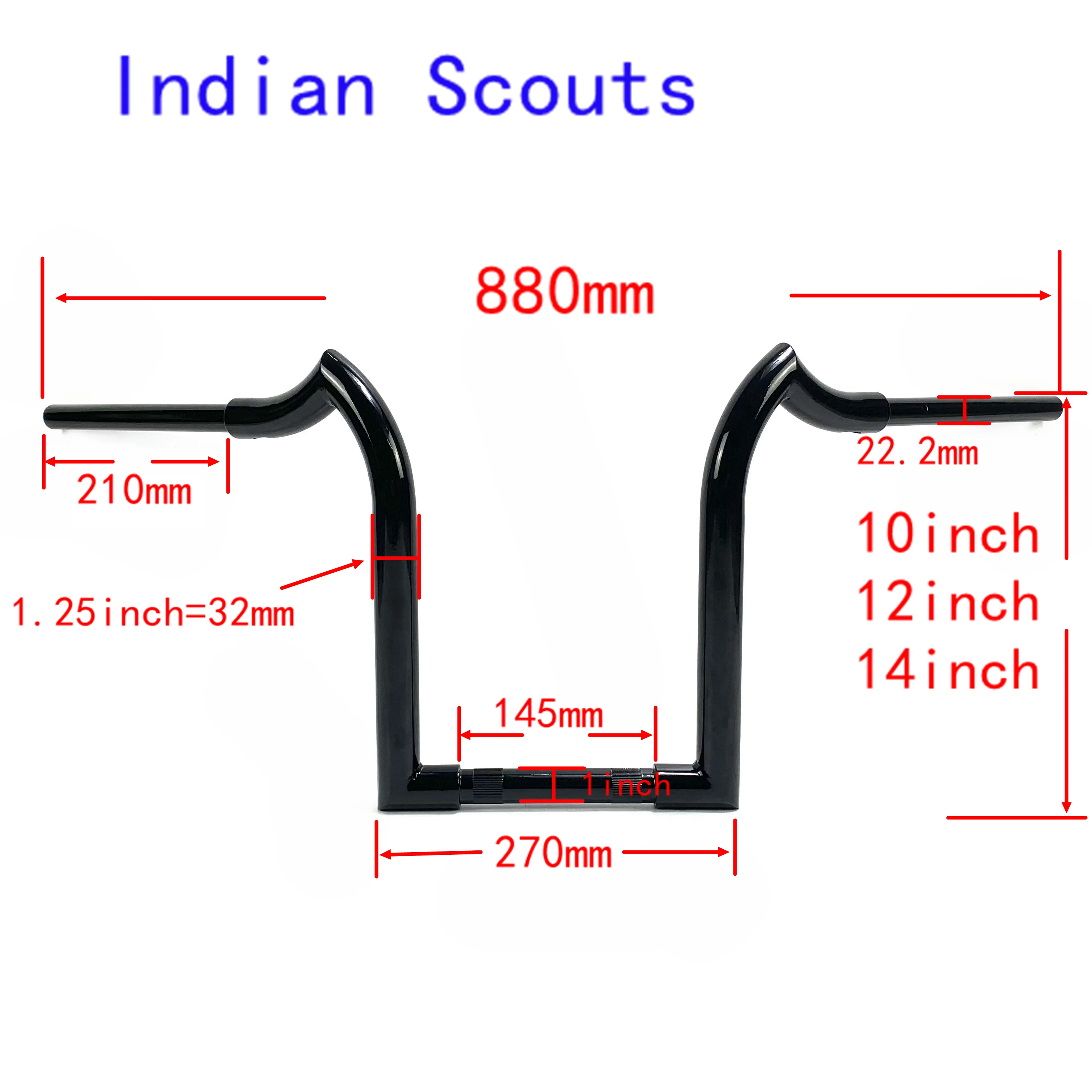 Motorcycle 1-1/4\'\' APE Hanger Handlebar For Indian Scout Indian Scout Bobber Twenty 101 Sport Scout Classic Accessories Bar Bars