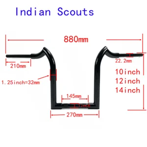 Acessórios para motocicleta, guidão de chifre de cabra de 1-1/4 polegadas, 10 10 principais vendas indian scout guiador - №6