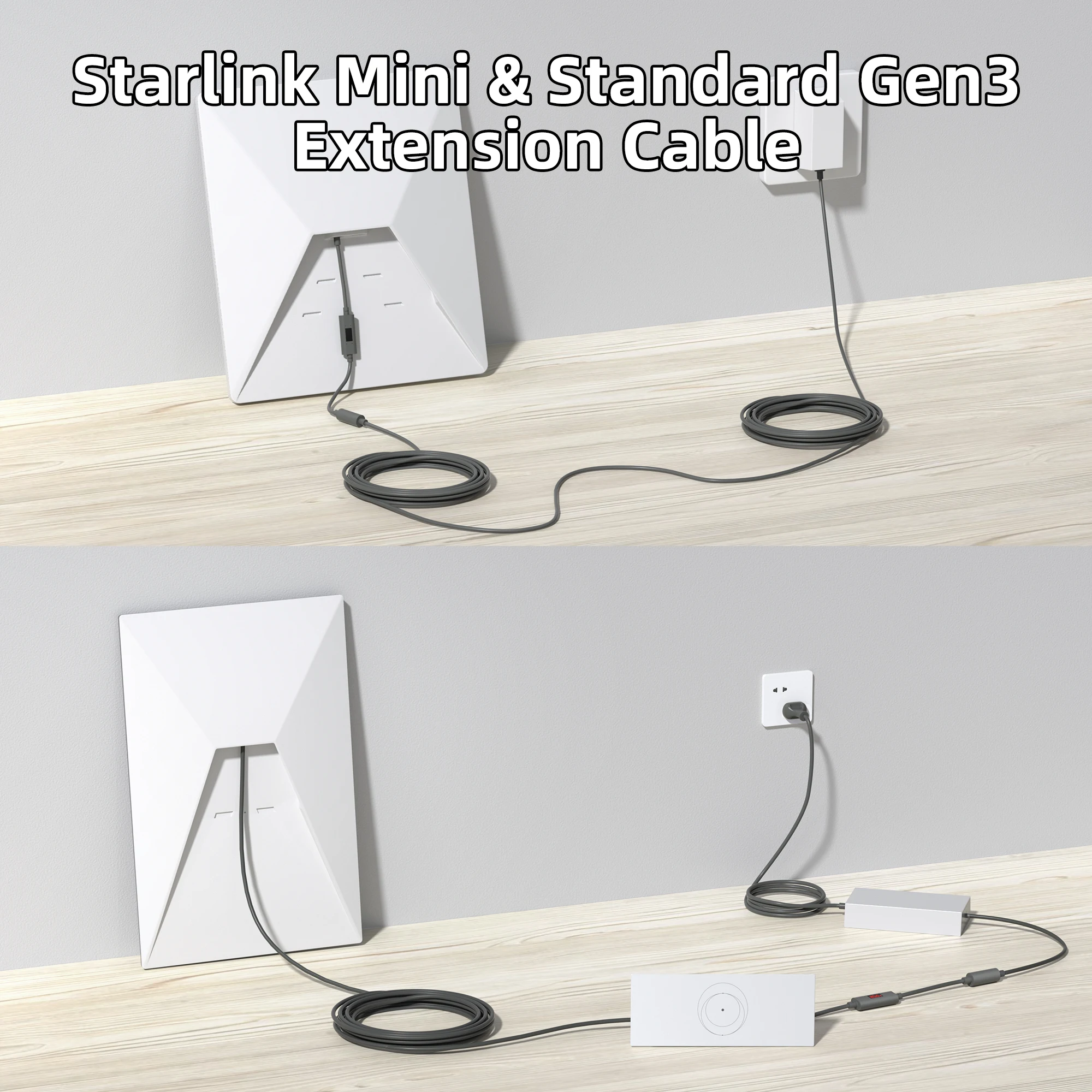 Starlink Mini DC Extension Cable, Waterproof DC Male to Female Extender Cord with Current & Voltage Digital Display For Gen3