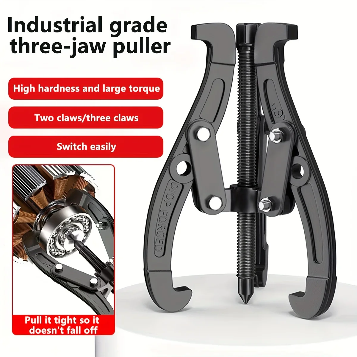 Universal Horse Puller-3/4/6/8 Inch Sizes-High-Carbon Steel Material-Bearing Removal and Disassembly Tool-Pull-out Wheel Puller