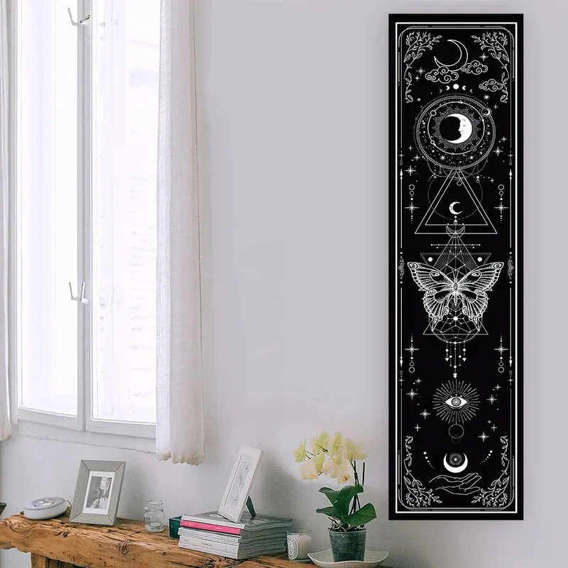 VIKAMA Tarot Butterfly Sun Moon Geometric Tapestry Bohemian Strip Decorative Cloth Bedroom Entrance Yoga Room Wall Tapestry