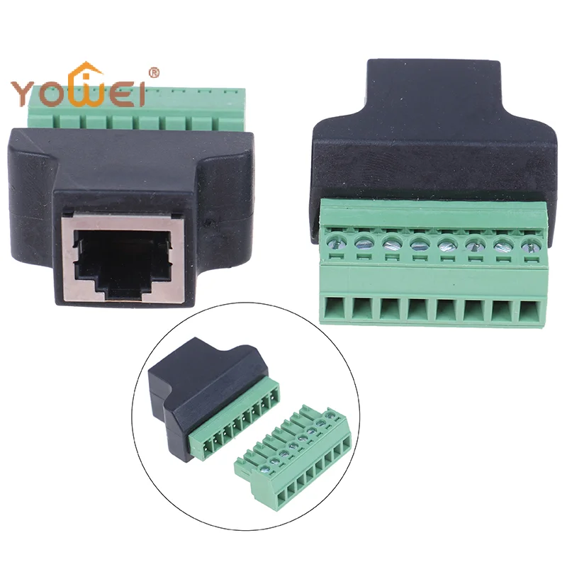 Latest RJ45 to screw terminal adaptor rj45 female to 8  connector for CCTV DVR